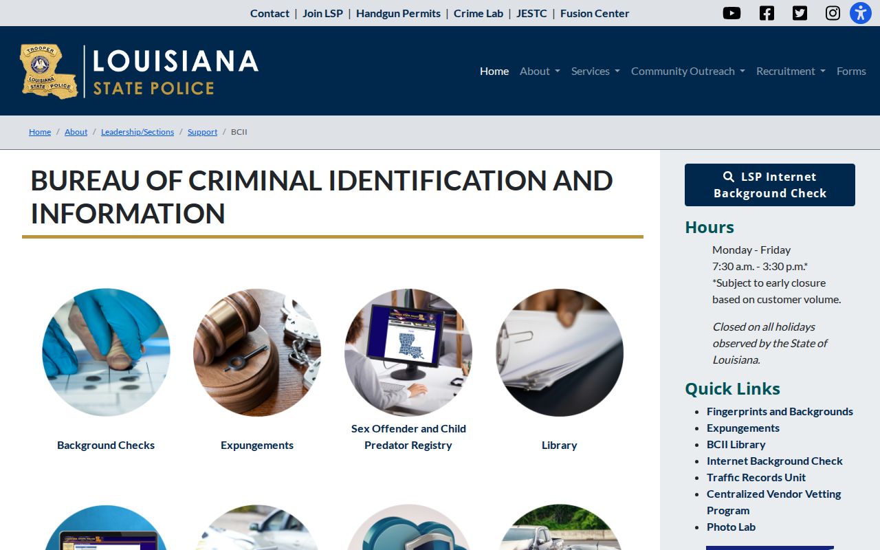 Louisiana closed criminal record statement affecting Pointe Coupee Parish active warrant records access